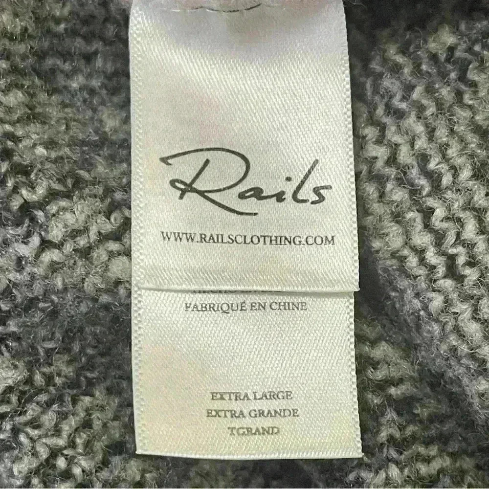 Rails Women's Plaid Cardigan Sweater Ivory Black Size XL Wool Winter Preppy - Picture 10 of 11